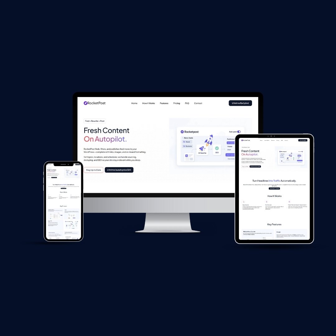 RocketPost website design by PBS Digitals