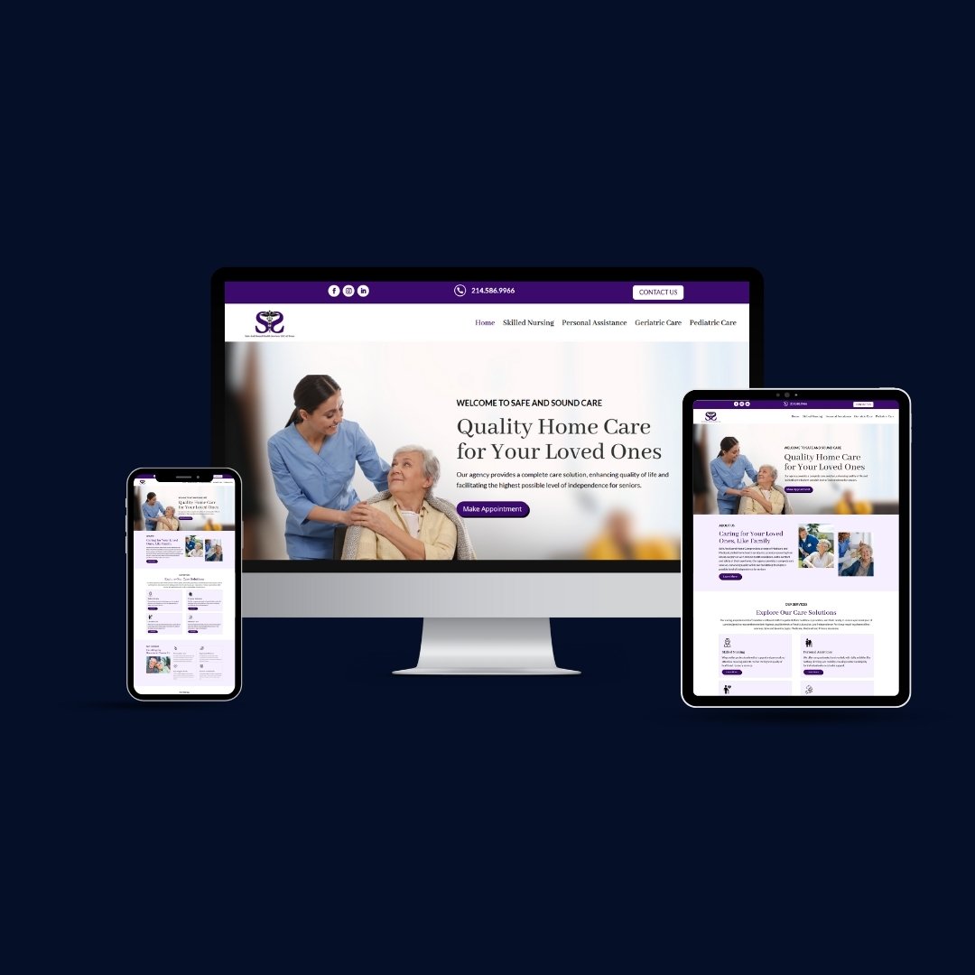 Safe n Sound Health website design by PBS Digitals