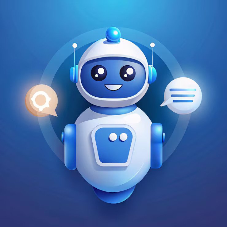 Friendly AI chatbot robots illustration — PBS Digitals AI services